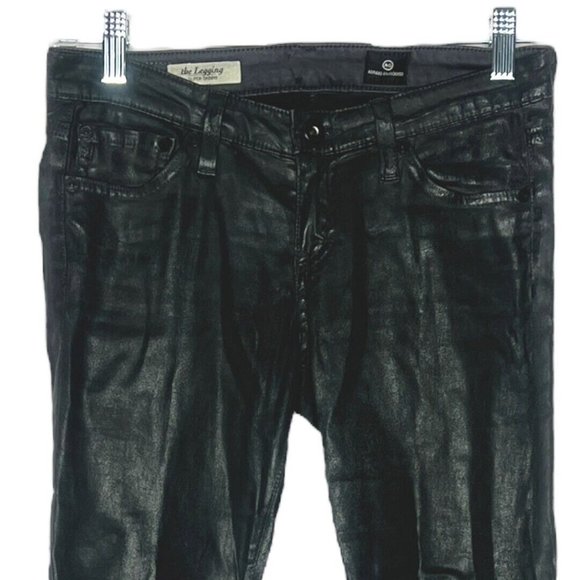 AG Adriano Goldschmied Women’s Jeans Size 2 25R Gray Coated Legging Super Skinny - Picture 3 of 7